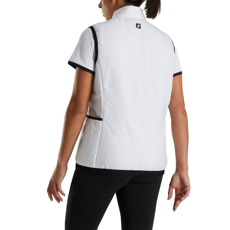 Colete Reversível Isolado Footjoy Pt Feminino Branco-preto Houndstooth