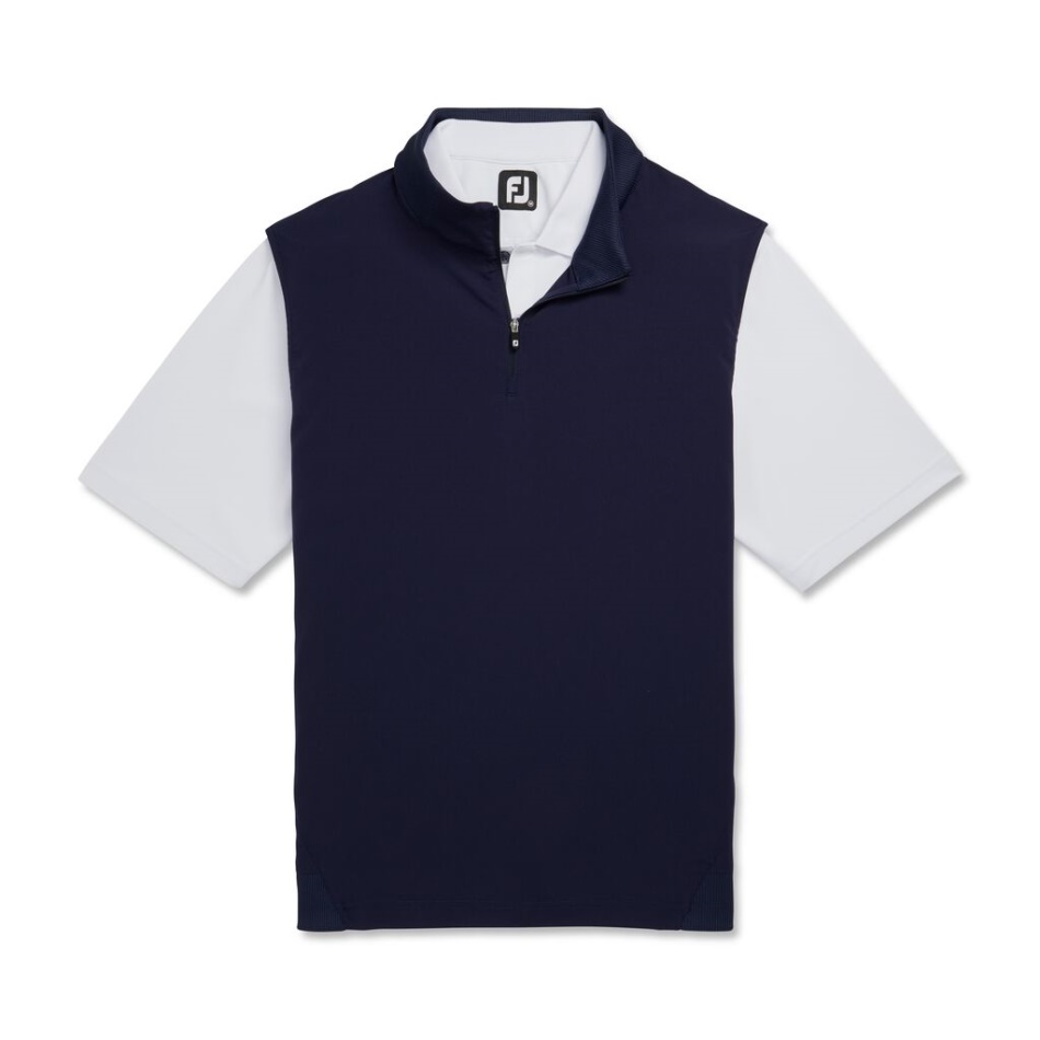 Colete Tecido Elástico Detalhes Em Malha - Estilo Da Temporada Anterior Navy Footjoy Pt
