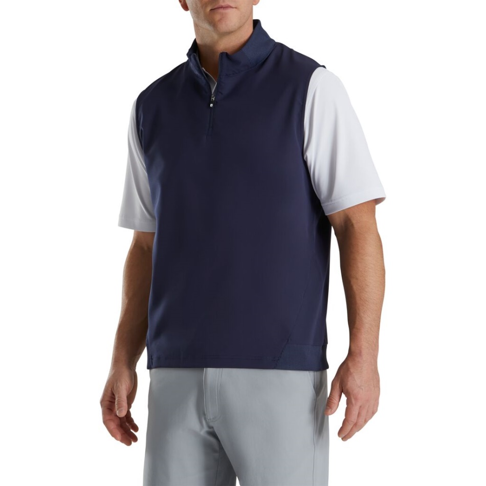 Colete Tecido Elástico Detalhes Em Malha - Estilo Da Temporada Anterior Navy Footjoy Pt