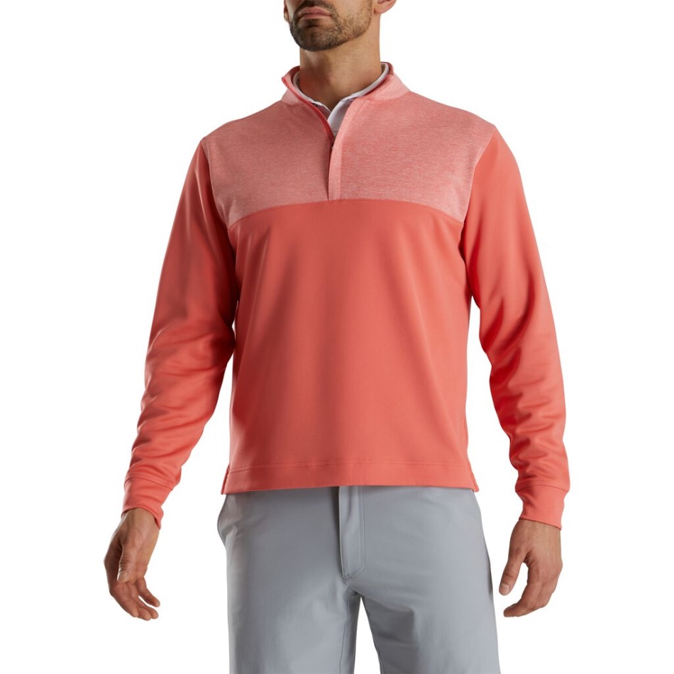 Coral Footjoy Pt Heather Jugo Meio Zíper Camada Intermediária