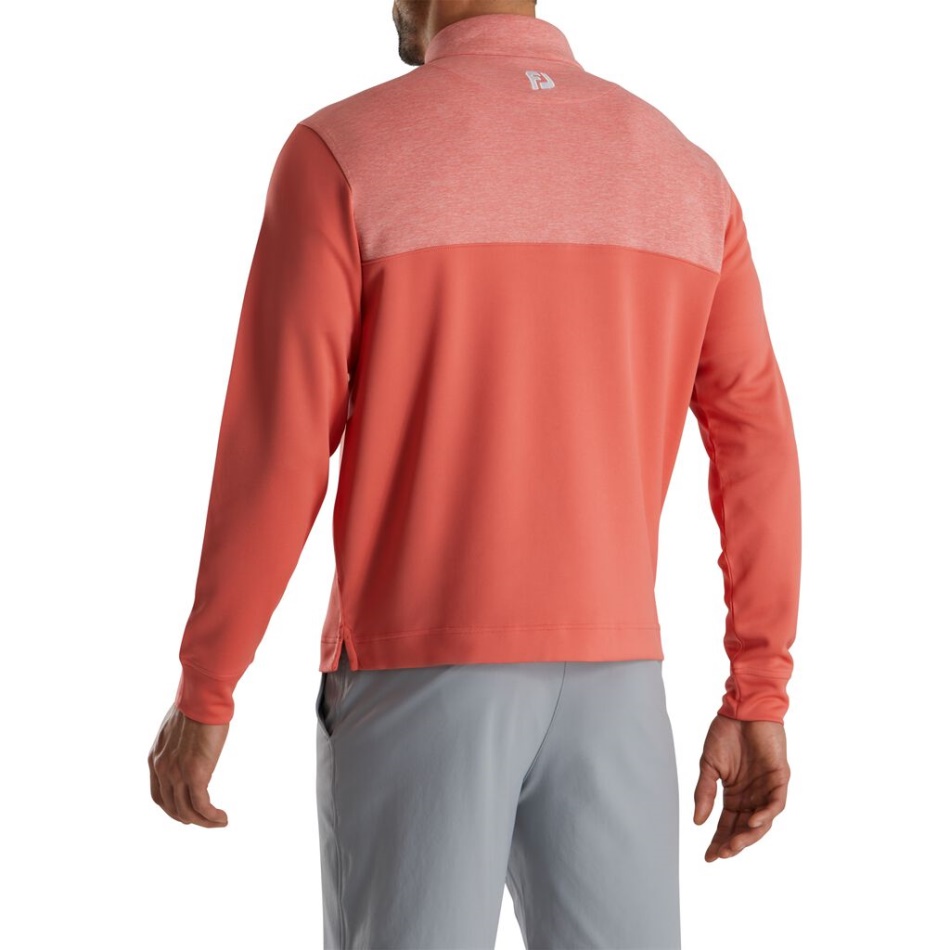Coral Footjoy Pt Heather Jugo Meio Zíper Camada Intermediária
