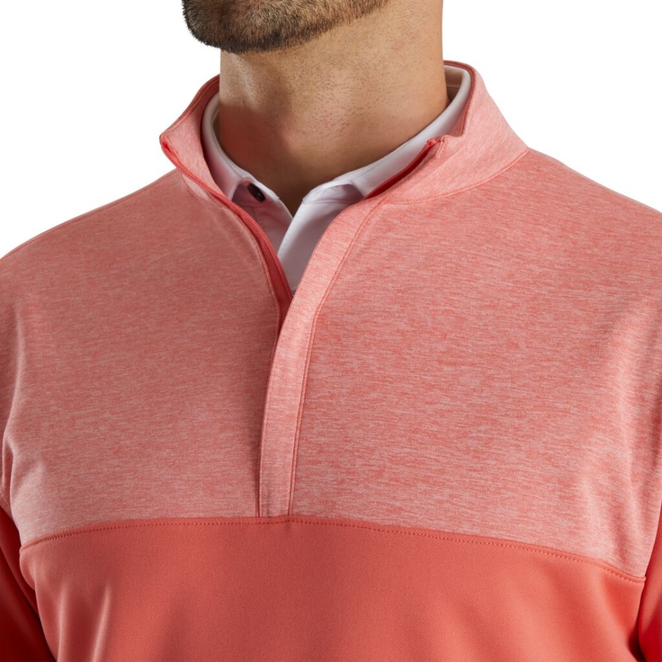 Coral Footjoy Pt Heather Jugo Meio Zíper Camada Intermediária