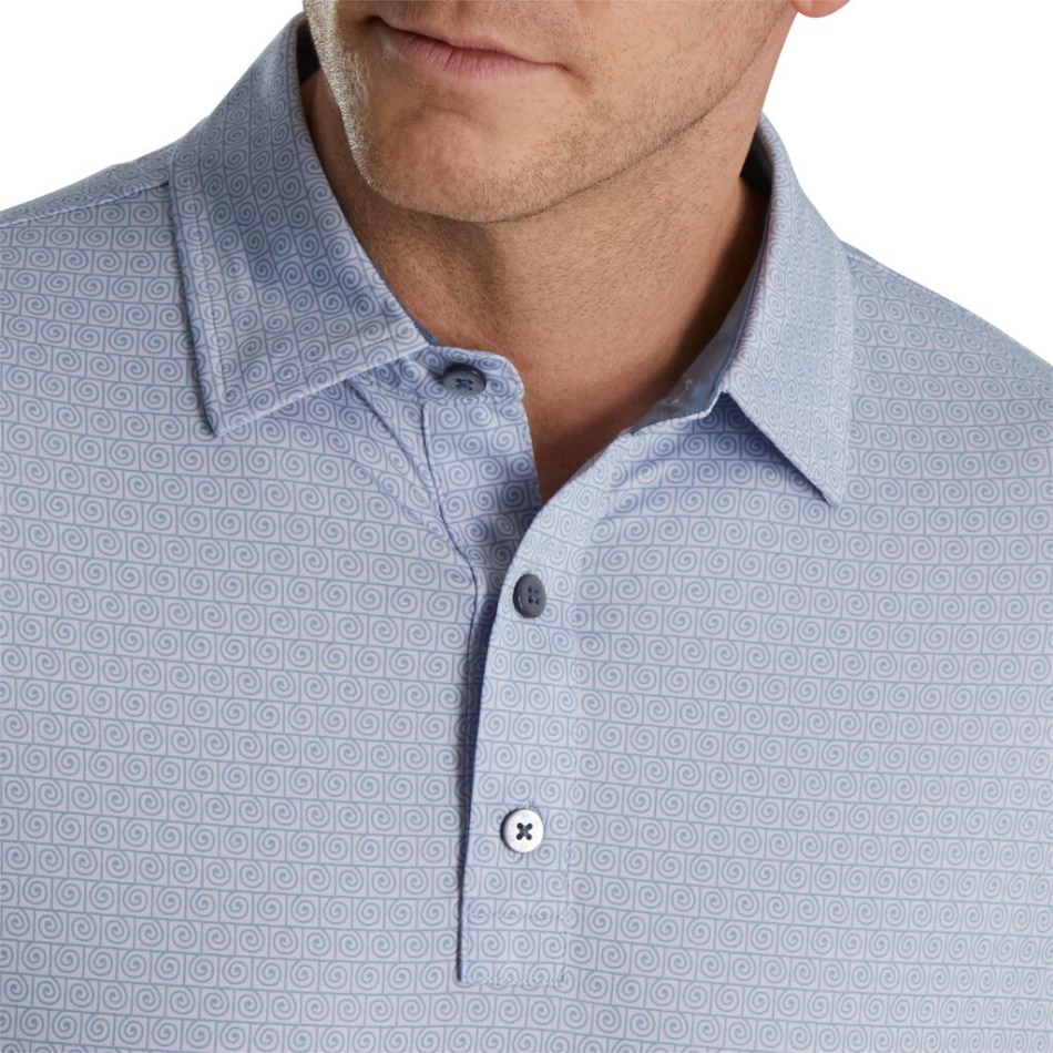 Denim Roxo Empoeirado Footjoy Pt Impressão Em Espiral Lisle Autocolante