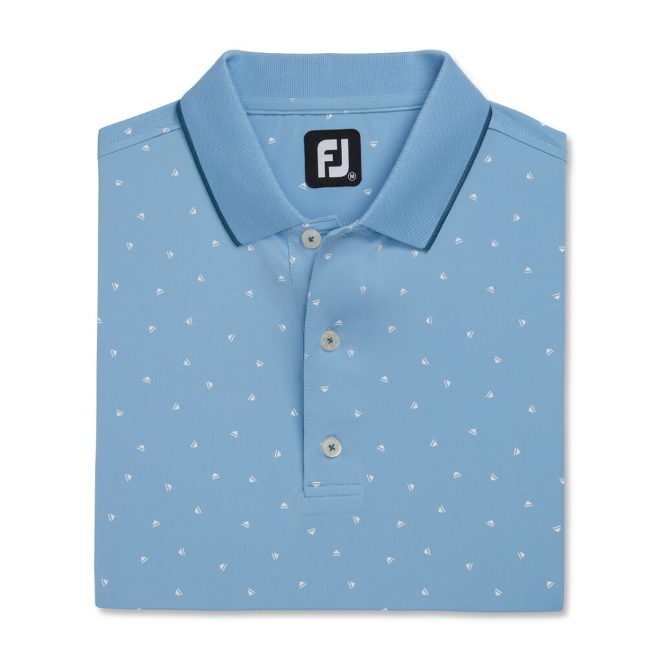 Dusk Azul-branco Footjoy Pt Estampa Push Play Gola Lisle