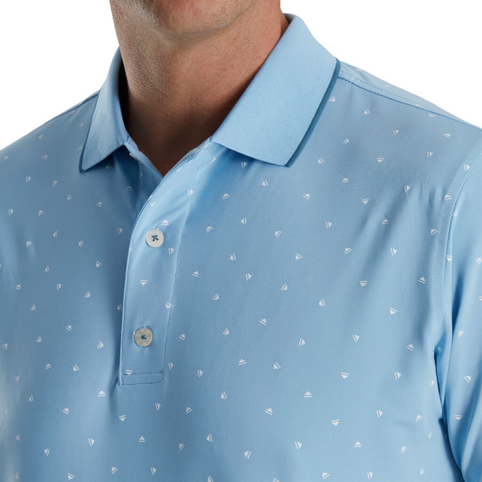 Dusk Azul-branco Footjoy Pt Estampa Push Play Gola Lisle