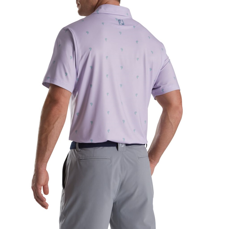 Duty Purple Footjoy Pt Com Estampa De Cacto Gola Auto Lisle