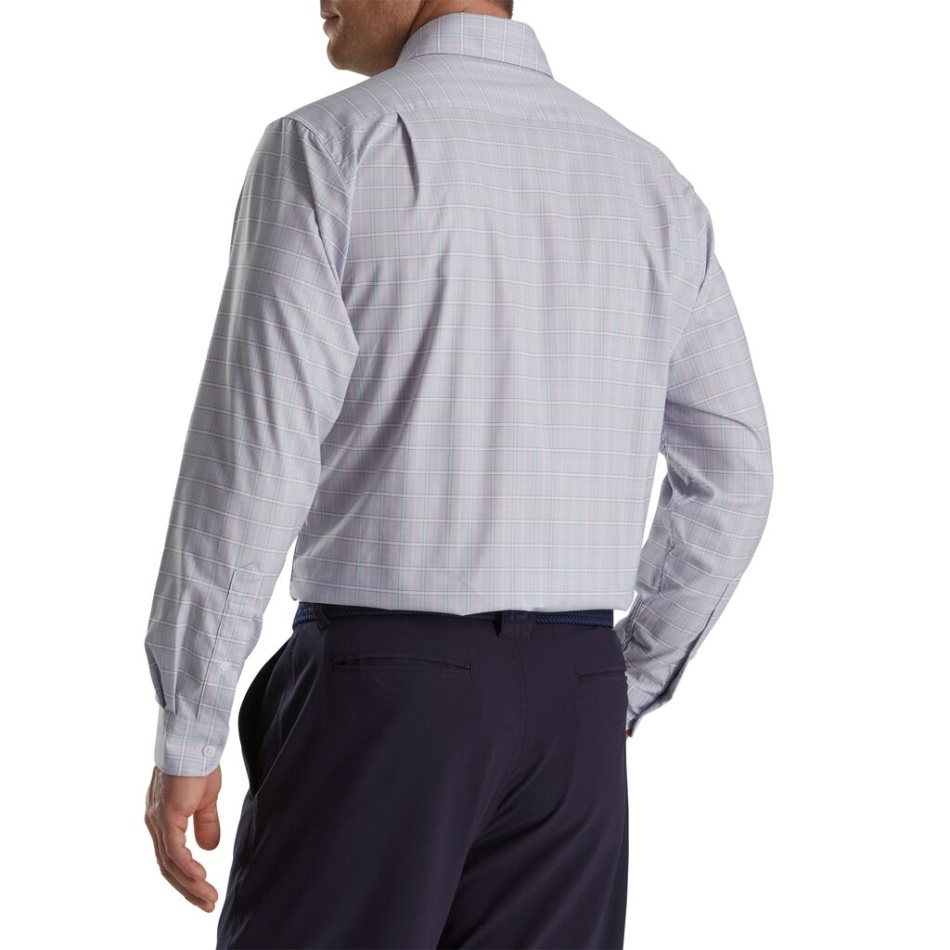 Empoeirado Roxo-branco-azul Footjoy Pt Xadrez Tecido Super Macio