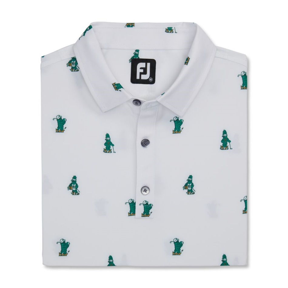 Estampa De Cacto Lisle Autocolante Footjoy Pt Branco