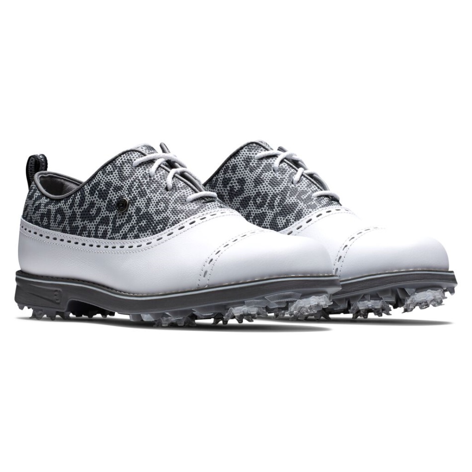 Estampa De Leopardo Branco Footjoy Pt Premiere Series - Cap Toe Feminino