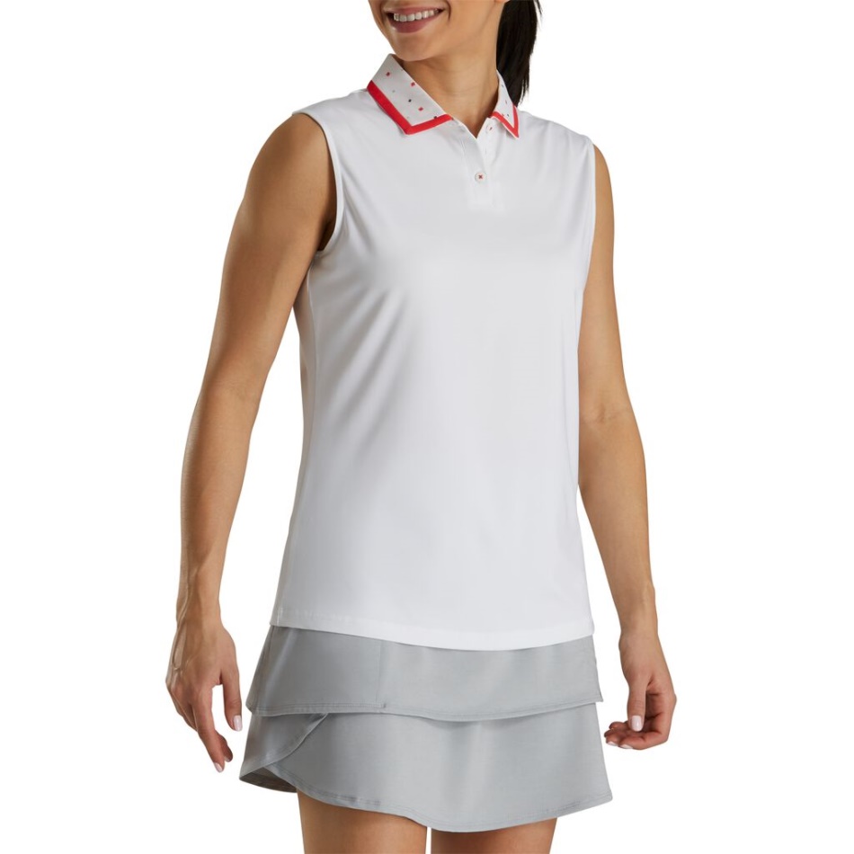 Estampa Do Dia Do Canada Sem Mangas Feminina Estilo Da Estação Anterior Branco Footjoy Pt