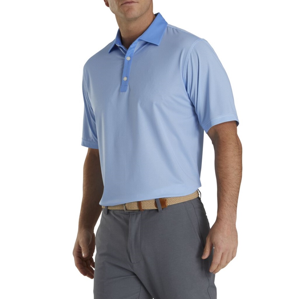 Estampa Lisle Lisle Lisle Branco-lagoon Com Estampa Xadrez Footjoy Pt