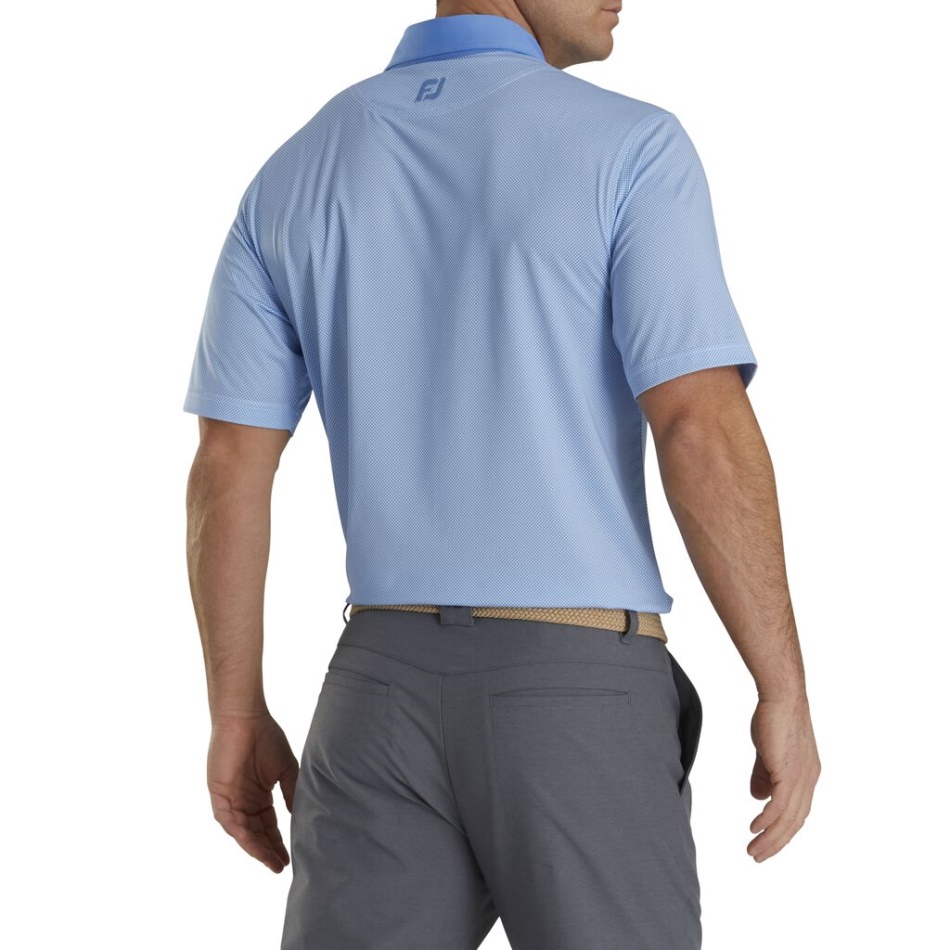 Estampa Lisle Lisle Lisle Branco-lagoon Com Estampa Xadrez Footjoy Pt
