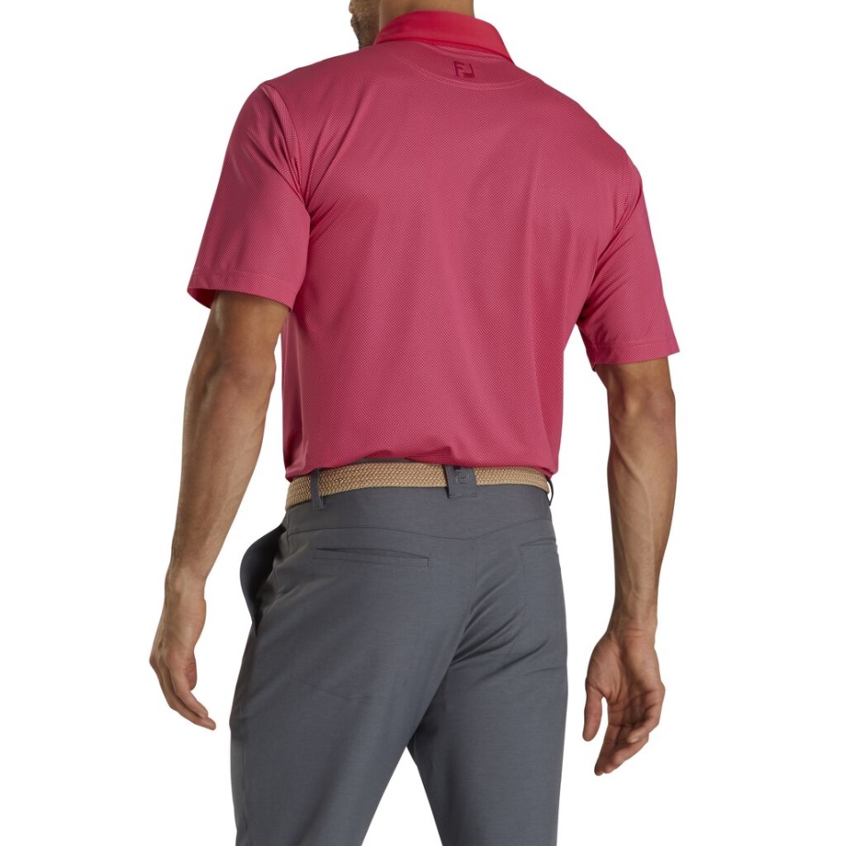 Estampa Lisle Stretch Mini Xadrez Footjoy Pt Ruby-pink