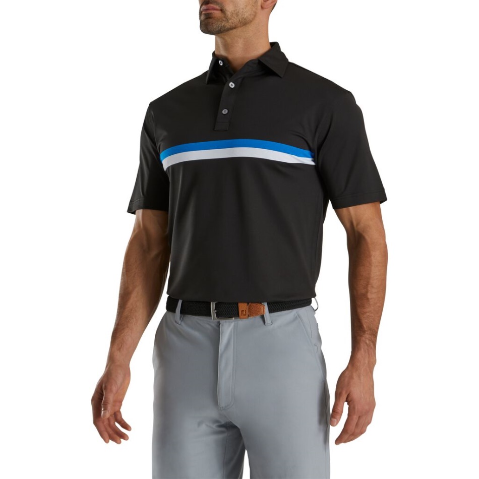 Faixa Peitoral Dupla Estilo Piquê Da Temporada Anterior Preto-cobalto-branco Footjoy Pt
