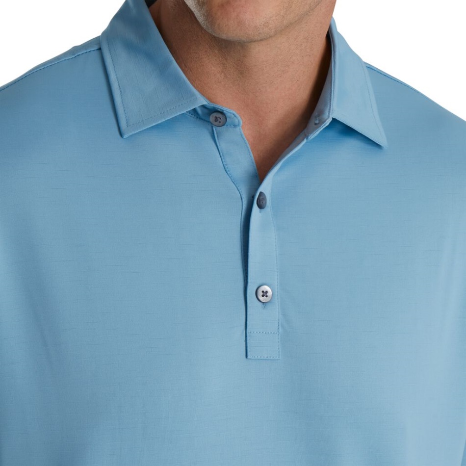 Fio Slub Azul Crepúsculo Sólido Colarinho Próprio Footjoy Pt