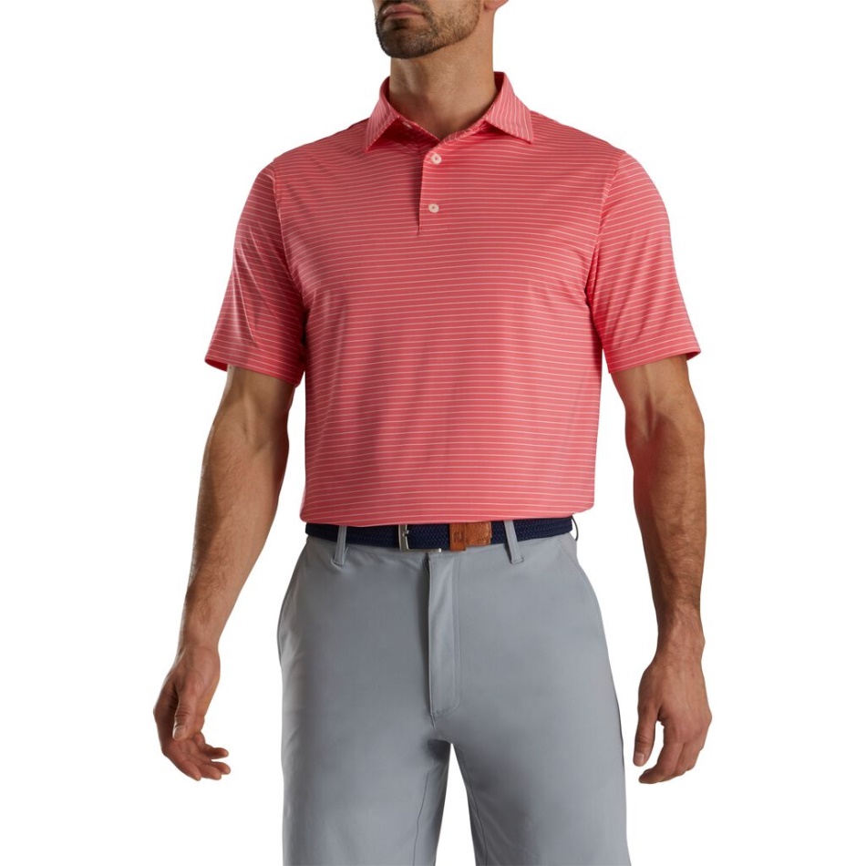 Flamingo-branco Footjoy Pt Lisle Clássico Listra De Lápis