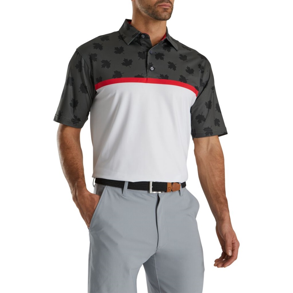 Folha Tonal Projetada Footjoy Pt Branco-preto-vermelho