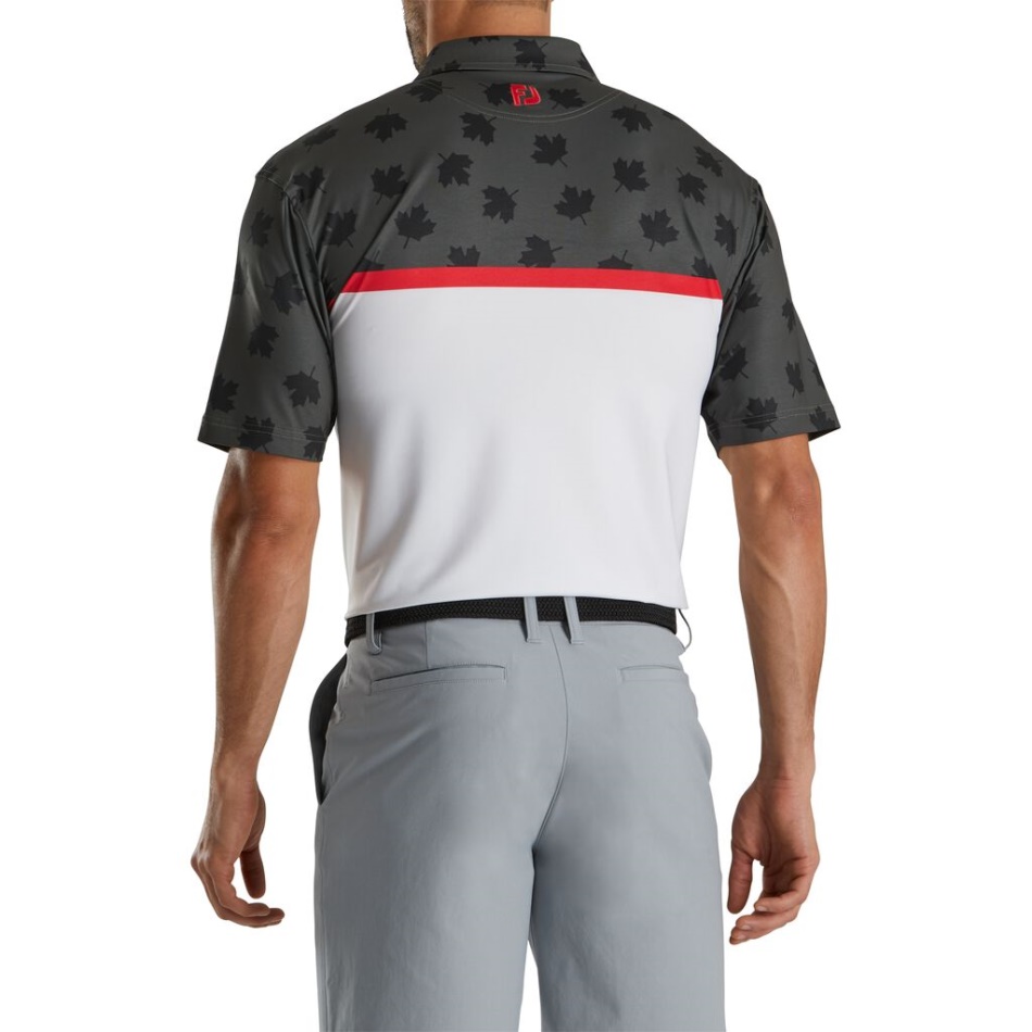 Folha Tonal Projetada Footjoy Pt Branco-preto-vermelho