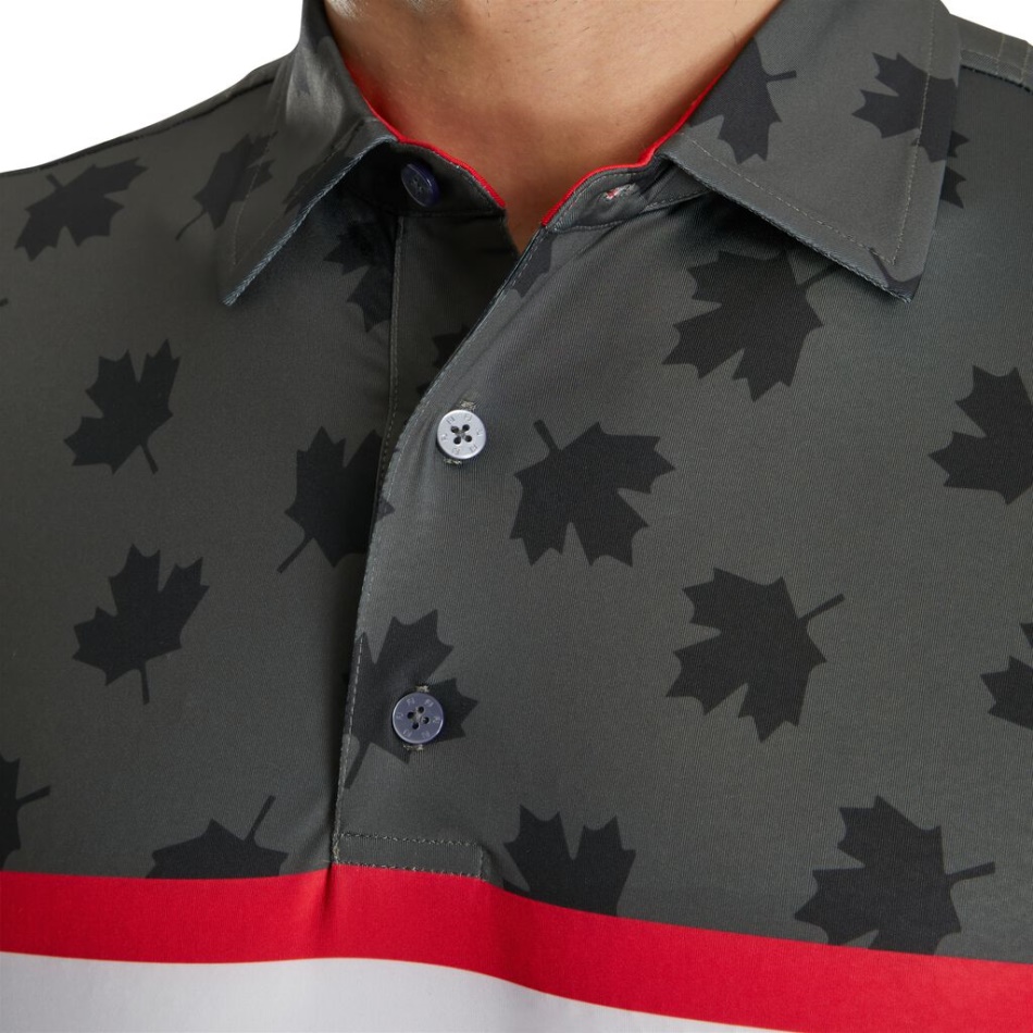 Folha Tonal Projetada Footjoy Pt Branco-preto-vermelho