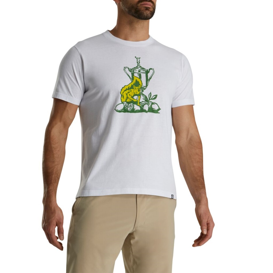 Footjoy Branco Pt 2022 Us Open Squirrel Graphic Tee-estilo Da Temporada Anterior