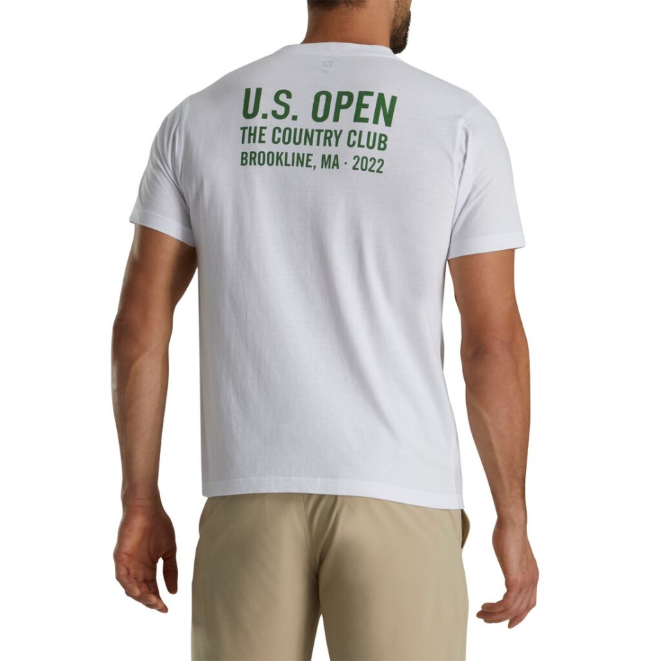 Footjoy Branco Pt 2022 Us Open Squirrel Graphic Tee-estilo Da Temporada Anterior