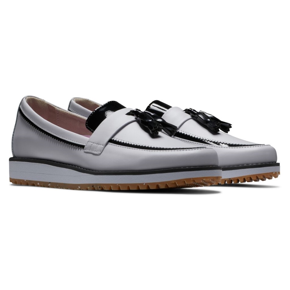 Footjoy Branco-preto Pt Mulheres Arenosas