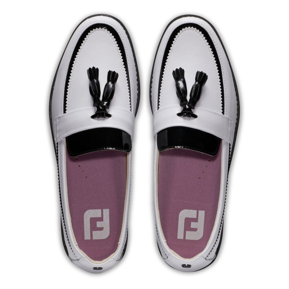 Footjoy Branco-preto Pt Mulheres Arenosas