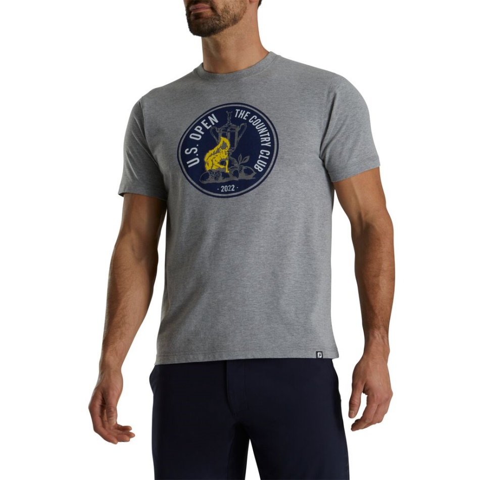 Footjoy Pt 2022 Eua Camiseta Com Gráfico De Círculo Aberto - Estilo Da Temporada Anterior Cinza