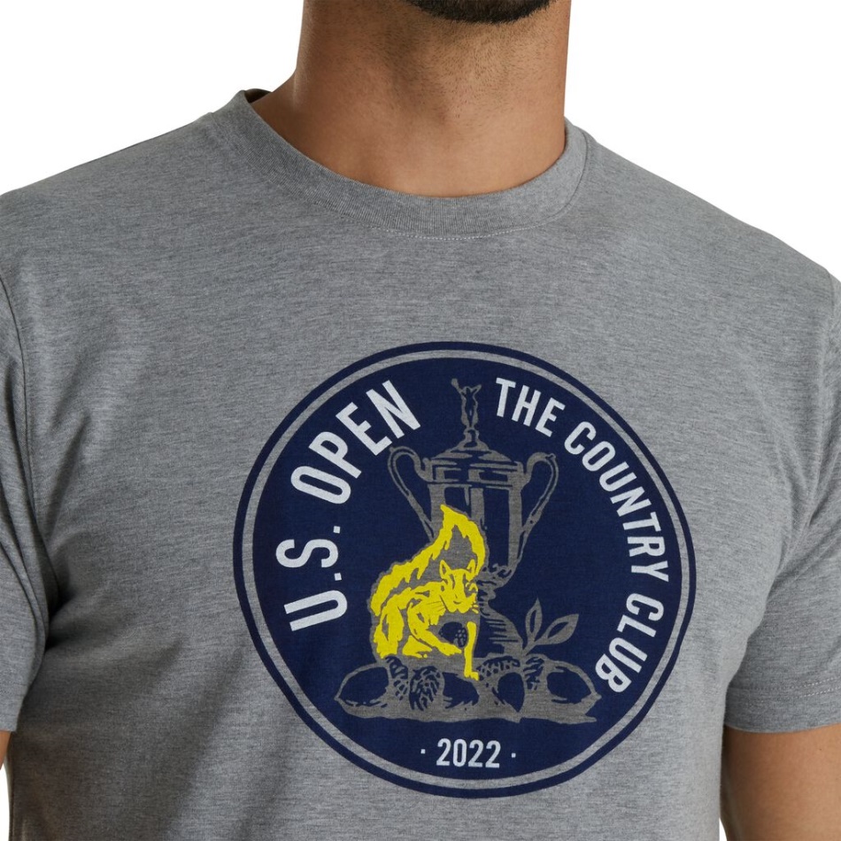 Footjoy Pt 2022 Eua Camiseta Com Gráfico De Círculo Aberto - Estilo Da Temporada Anterior Cinza
