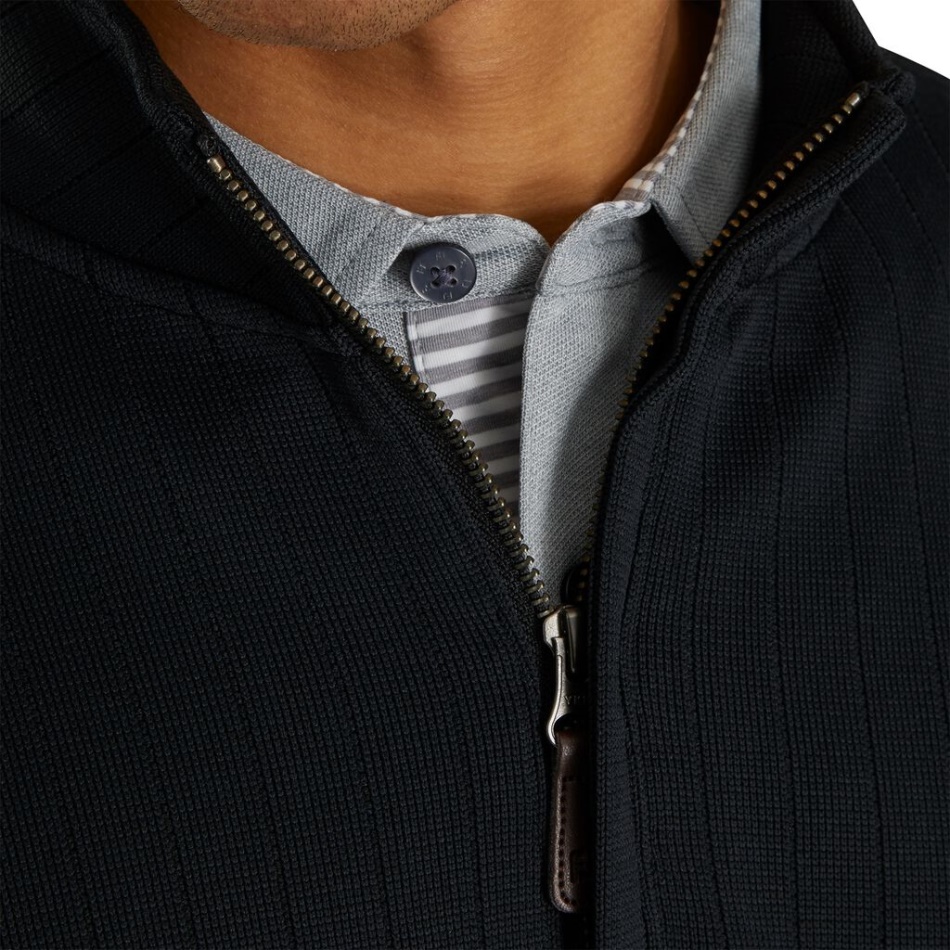 Footjoy Pt Agulha Gota Meio Zíper Cintura Franzida Preta