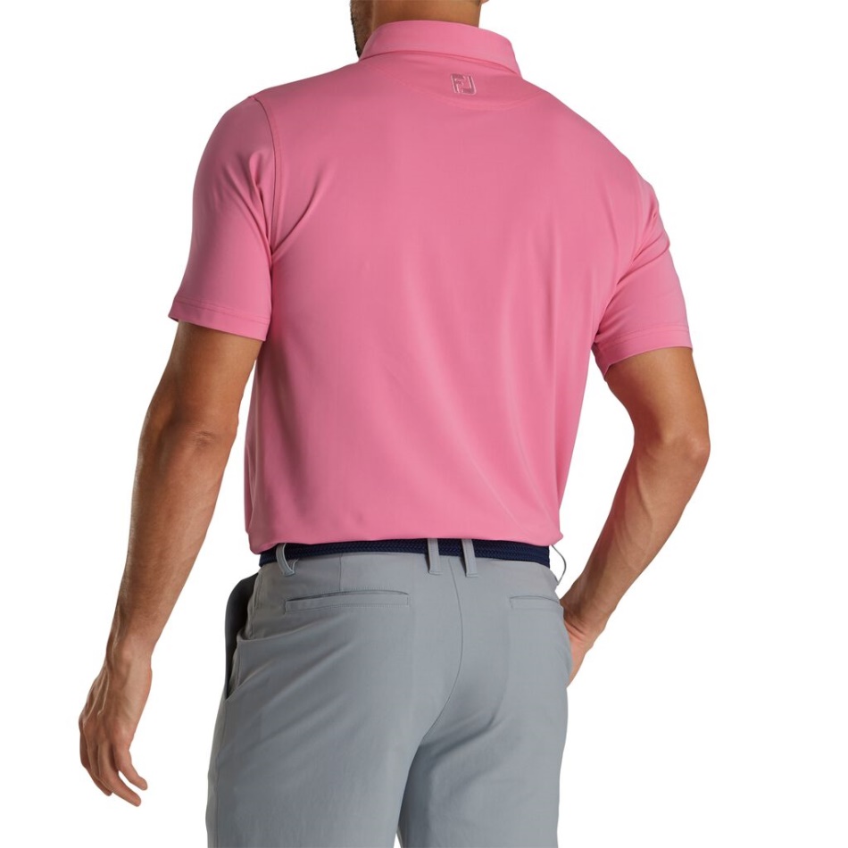 Footjoy Pt Ajuste Atlético Sólido Lisle Gola Auto Flamingo