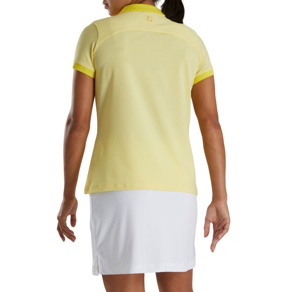 Footjoy Pt Amarelo Ponta A Ponta Gola Aberta Feminina