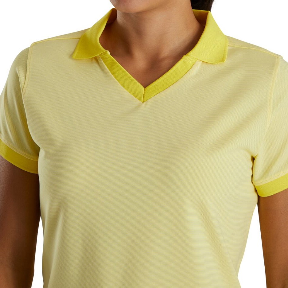 Footjoy Pt Amarelo Ponta A Ponta Gola Aberta Feminina