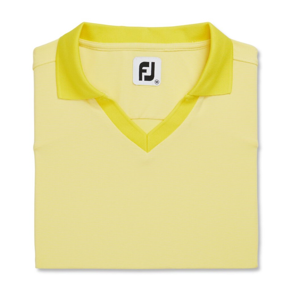Footjoy Pt Amarelo Ponta A Ponta Gola Aberta Feminina