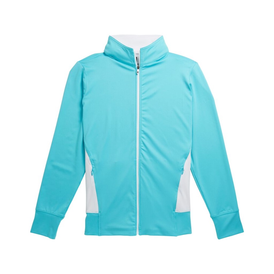 Footjoy Pt Aqua-white Bolso Com Painel De Zíper Completo Camada Intermediária Feminino Estilo Da Estação Anterior