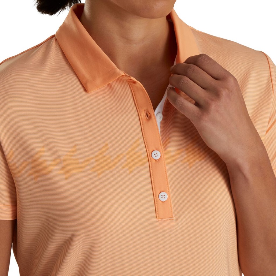 Footjoy Pt Boné Melão Manga Estampado Houndstooth Feminino