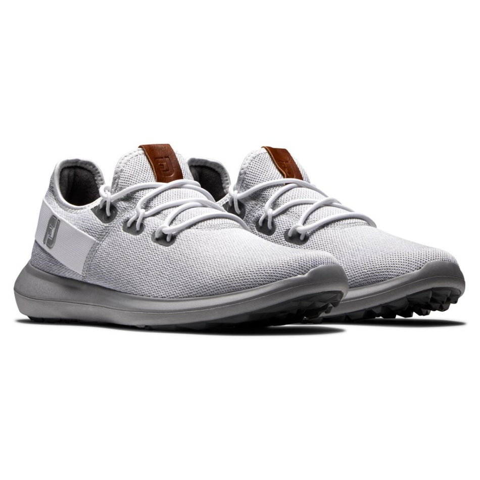 Footjoy Pt Branco-cinza Flexível Malha Costeira - Estilo Da Temporada Anterior