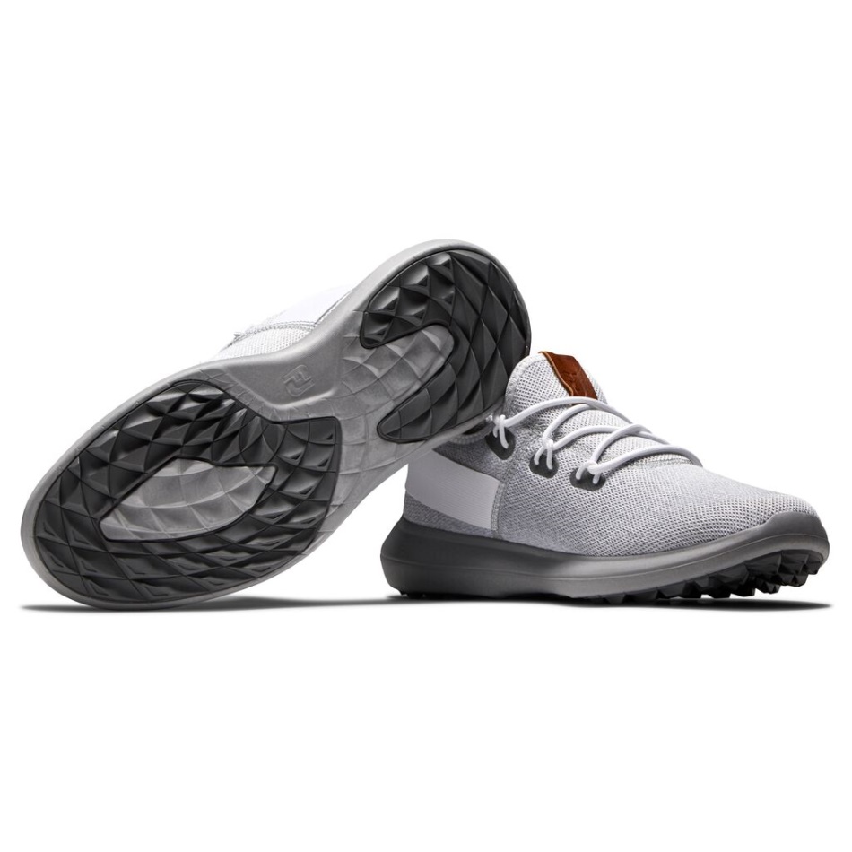 Footjoy Pt Branco-cinza Flexível Malha Costeira - Estilo Da Temporada Anterior