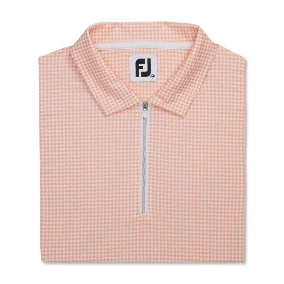 Footjoy Pt Camisa De Proteção Solar Feminina Melon Houndstooth Print