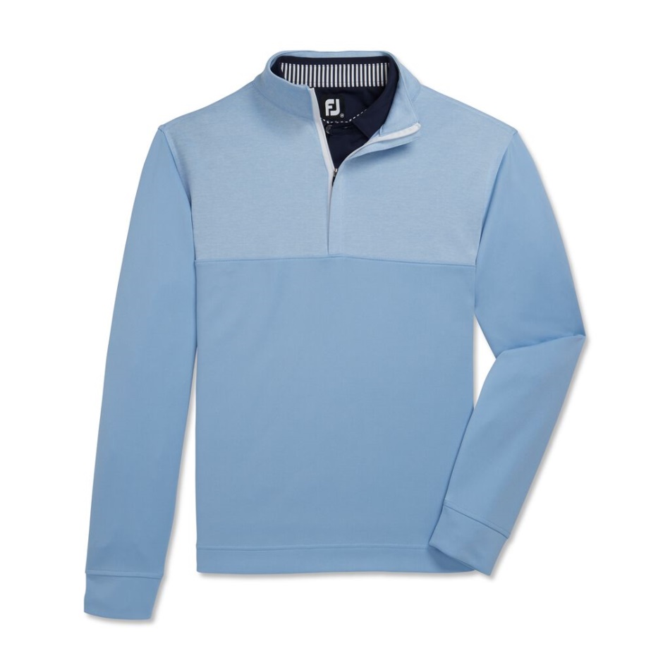 Footjoy Pt Crepúsculo Azul Heather Jugo Meio Zíper Camada Intermediária