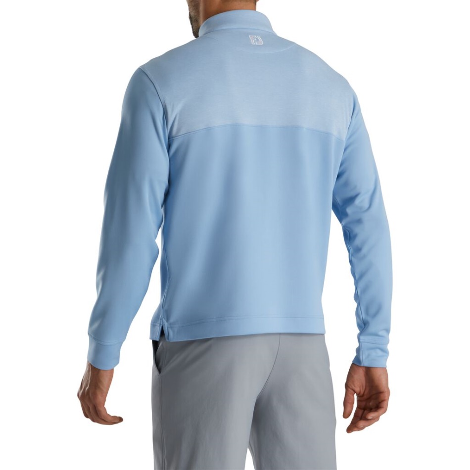 Footjoy Pt Crepúsculo Azul Heather Jugo Meio Zíper Camada Intermediária