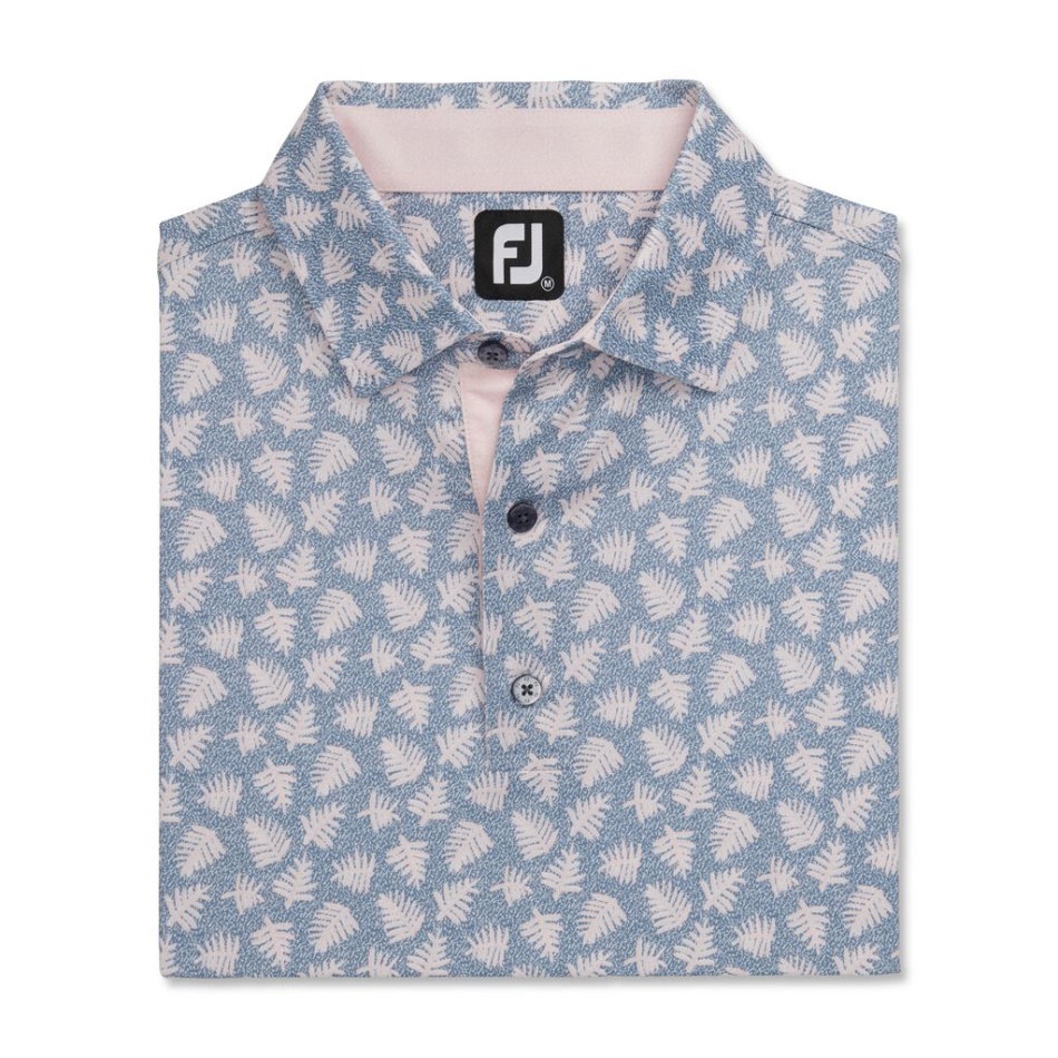 Footjoy Pt Estampa Shadow Palm Lisle Gola Auto-estilo Da Estação Anterior Rosa Grafite-quartzo