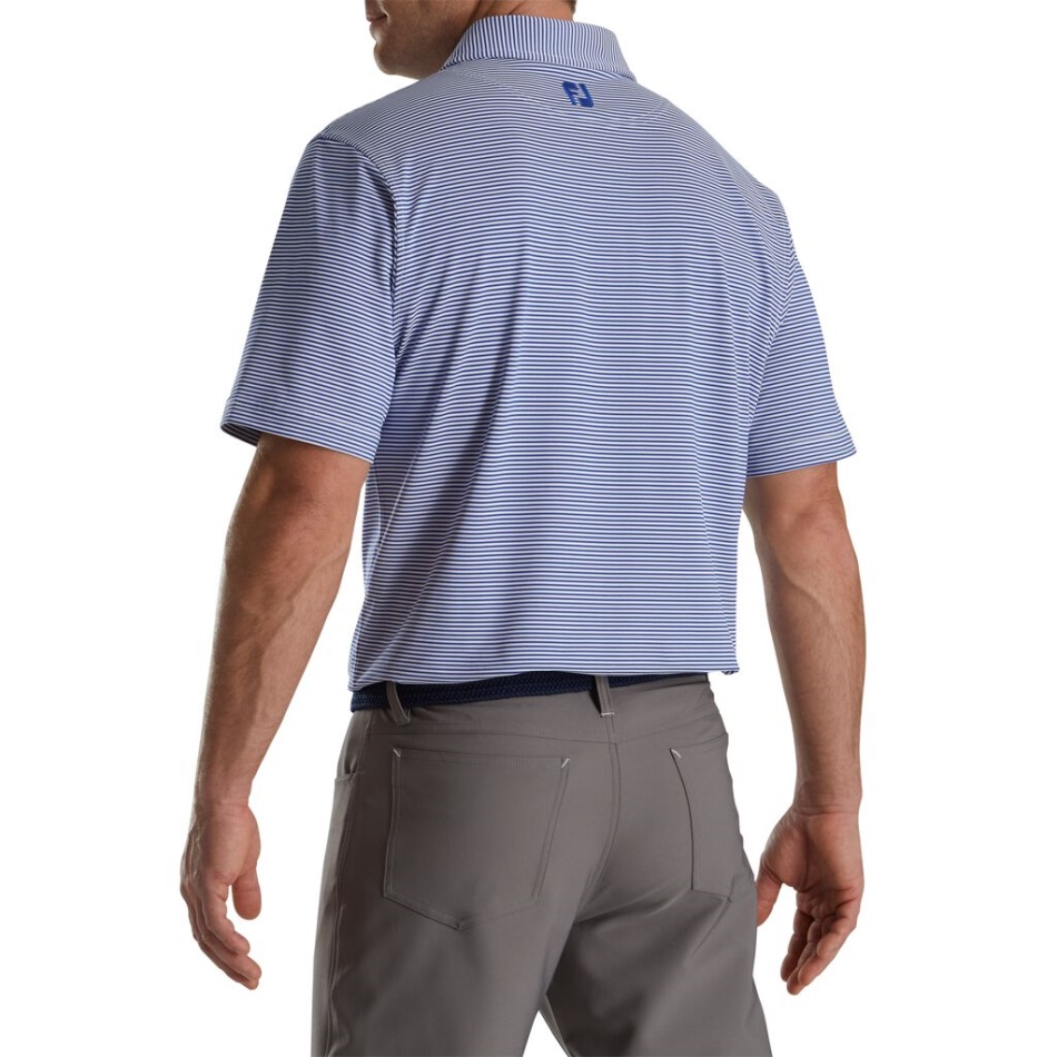 Footjoy Pt Feeder Stripe Mix Stretch Pique Autocolante Branco Oceano