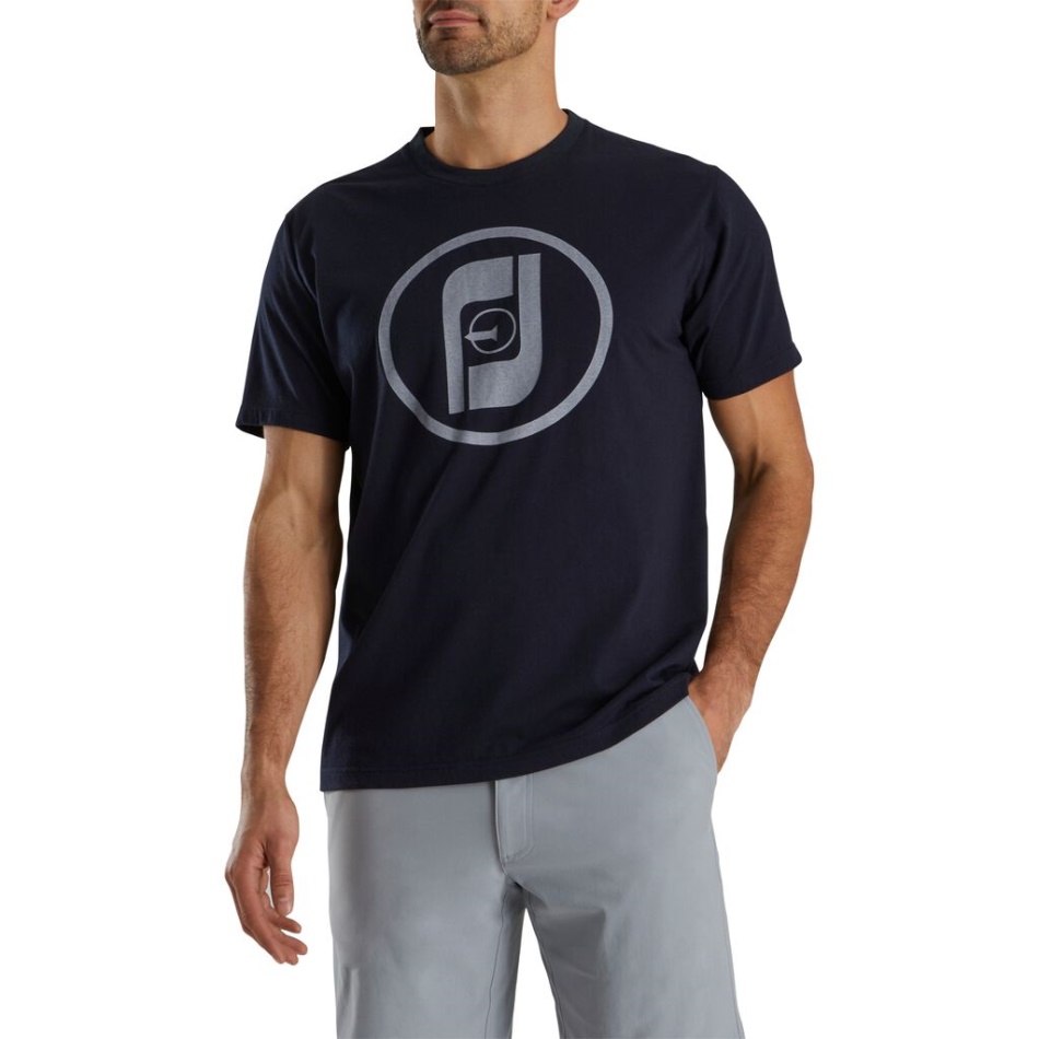 Footjoy Pt Fj Heritage Graphic T-estilo Da Temporada Anterior Navy