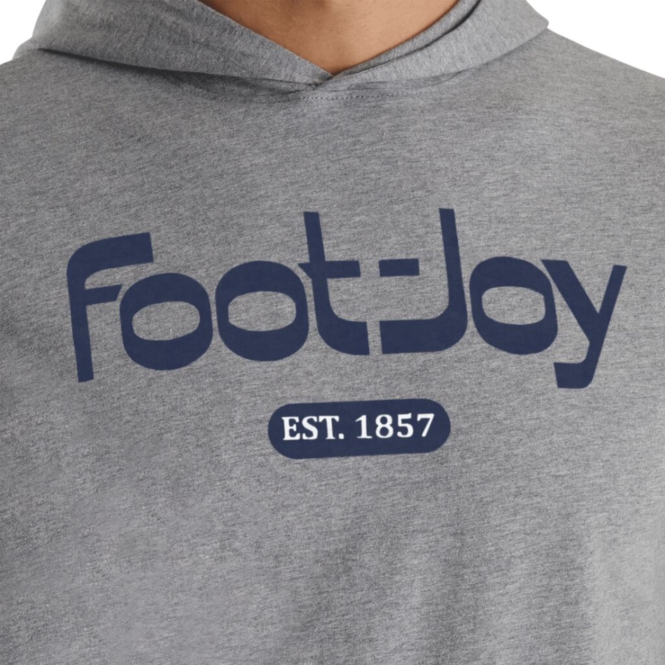 Footjoy Pt Fj Heritage Moletom Com Capuz De Manga Longa Estilo Da Estação Anterior Cinza