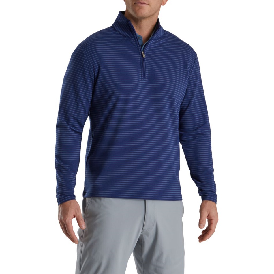 Footjoy Pt French Terry Quarter-zip Indigo-storm