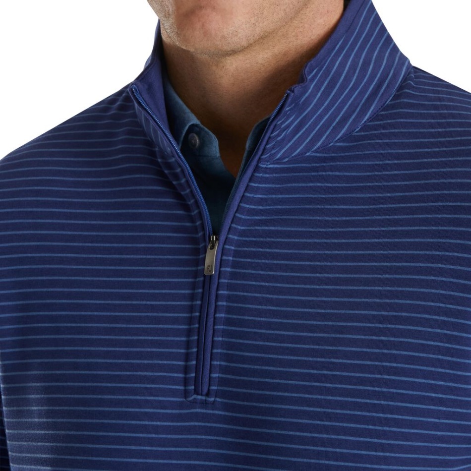 Footjoy Pt French Terry Quarter-zip Indigo-storm