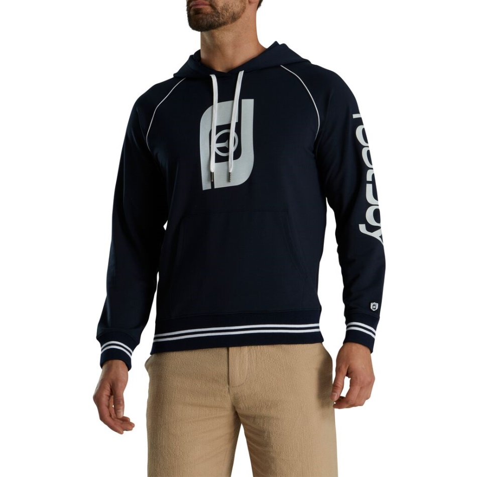 Footjoy Pt French Terry Raglan Moletom Com Capuz Marinho