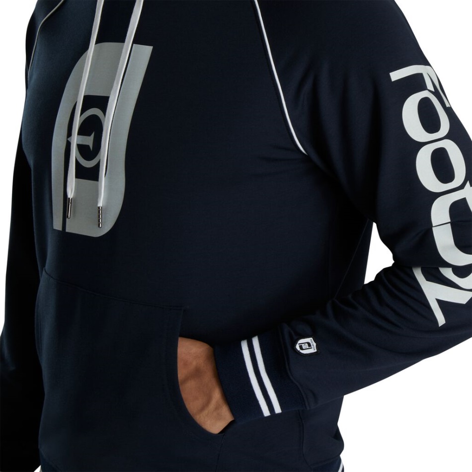 Footjoy Pt French Terry Raglan Moletom Com Capuz Marinho