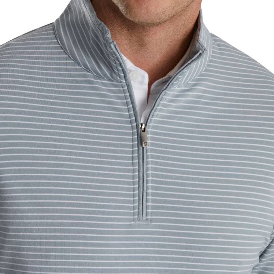 Footjoy Pt Heather Grey French Terry Quarto De Zíper